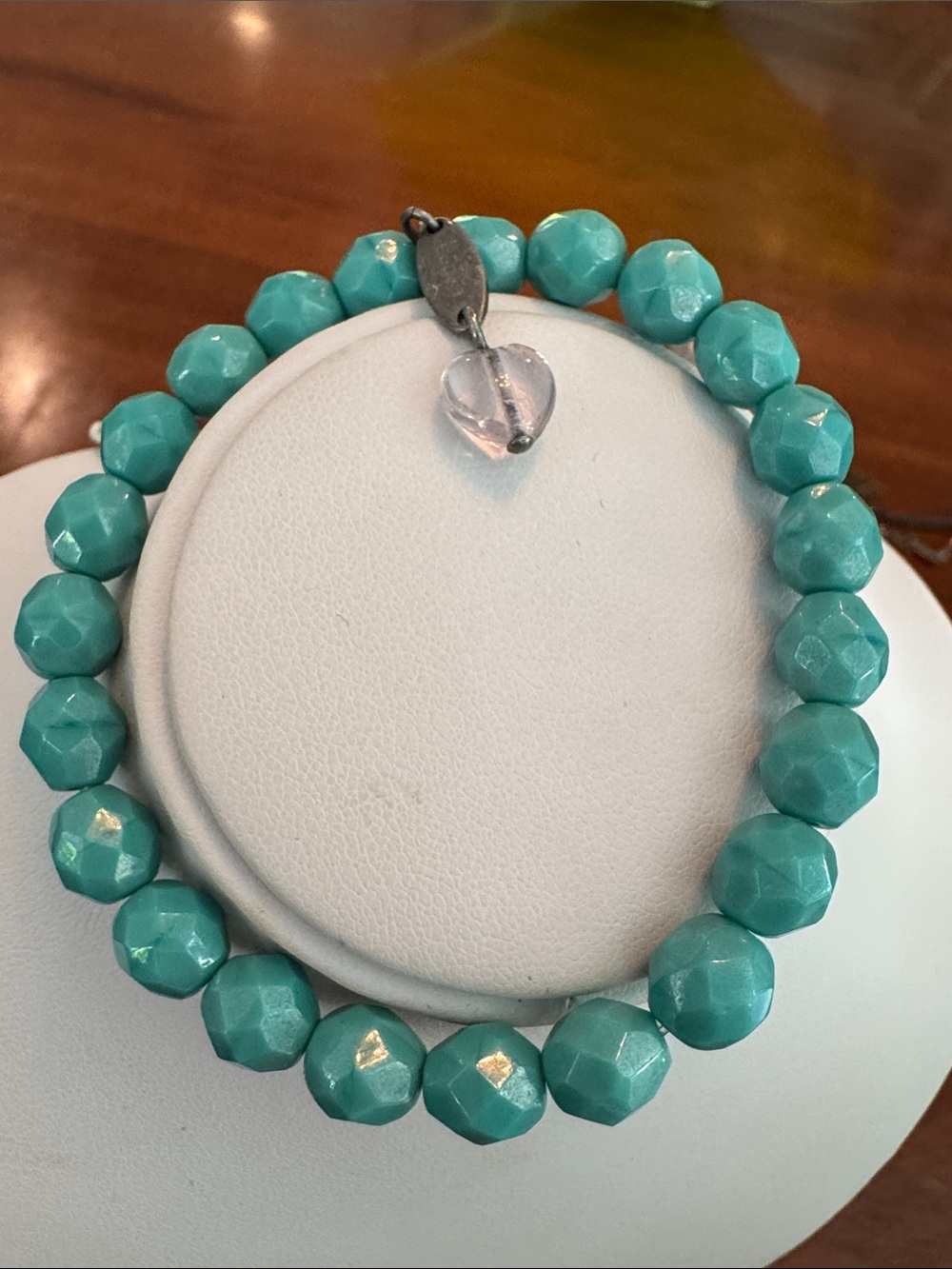 Sabika Turquoise Faceted Bead Stretch Bracelet - Women Jewelry
